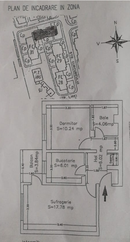 Apartament decomandat, 2 camere, loc parcare, in zona Faleza Sud