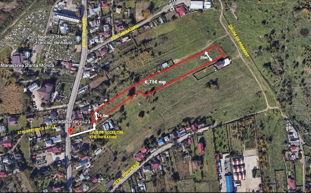 Teren intravilan Bacau, cartier Izvoare, 6.716 mp, str. Infratirii 23